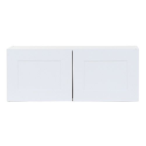 Edson 30-inch W x 12-inch H x 12.5-inch D Shaker Style Assembled Kitchen Wall Cabinet/Cupboard in Solid White (W3012)