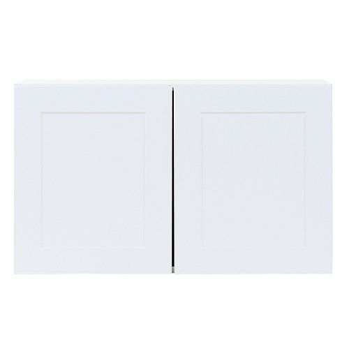 Edson 30-inch W x 18-inch H x 12.5-inch D Shaker Style Assembled Kitchen Wall Cabinet/Cupboard in Solid White (W3018)