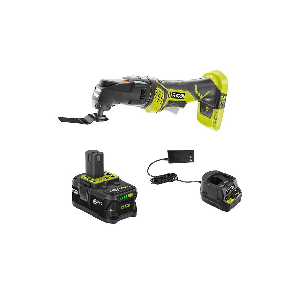 RYOBI 18V ONE+ Cordless JobPlus MultiTool with (1) 4.0 Ah LithiumIon Battery, and Charge