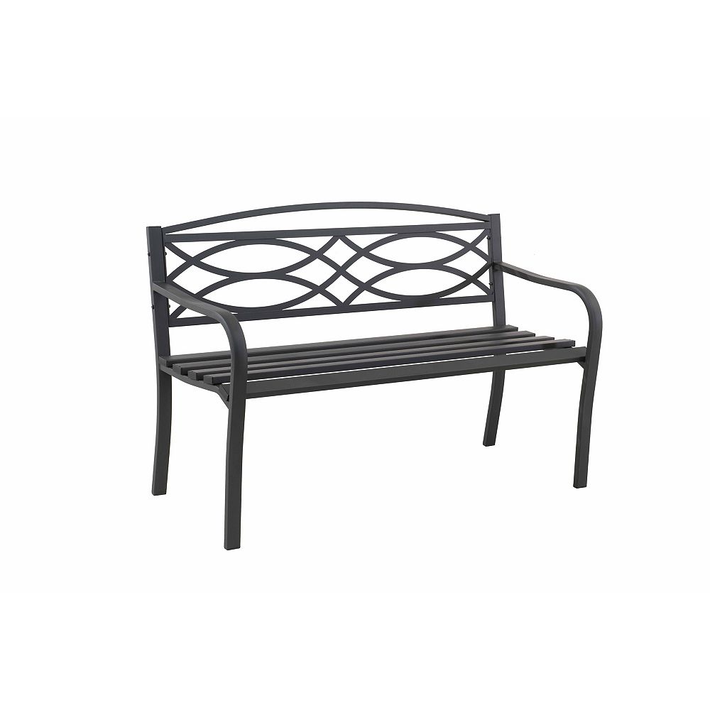 Hampton Bay Banc Aubrey, en Métal Noir | Home Depot Canada