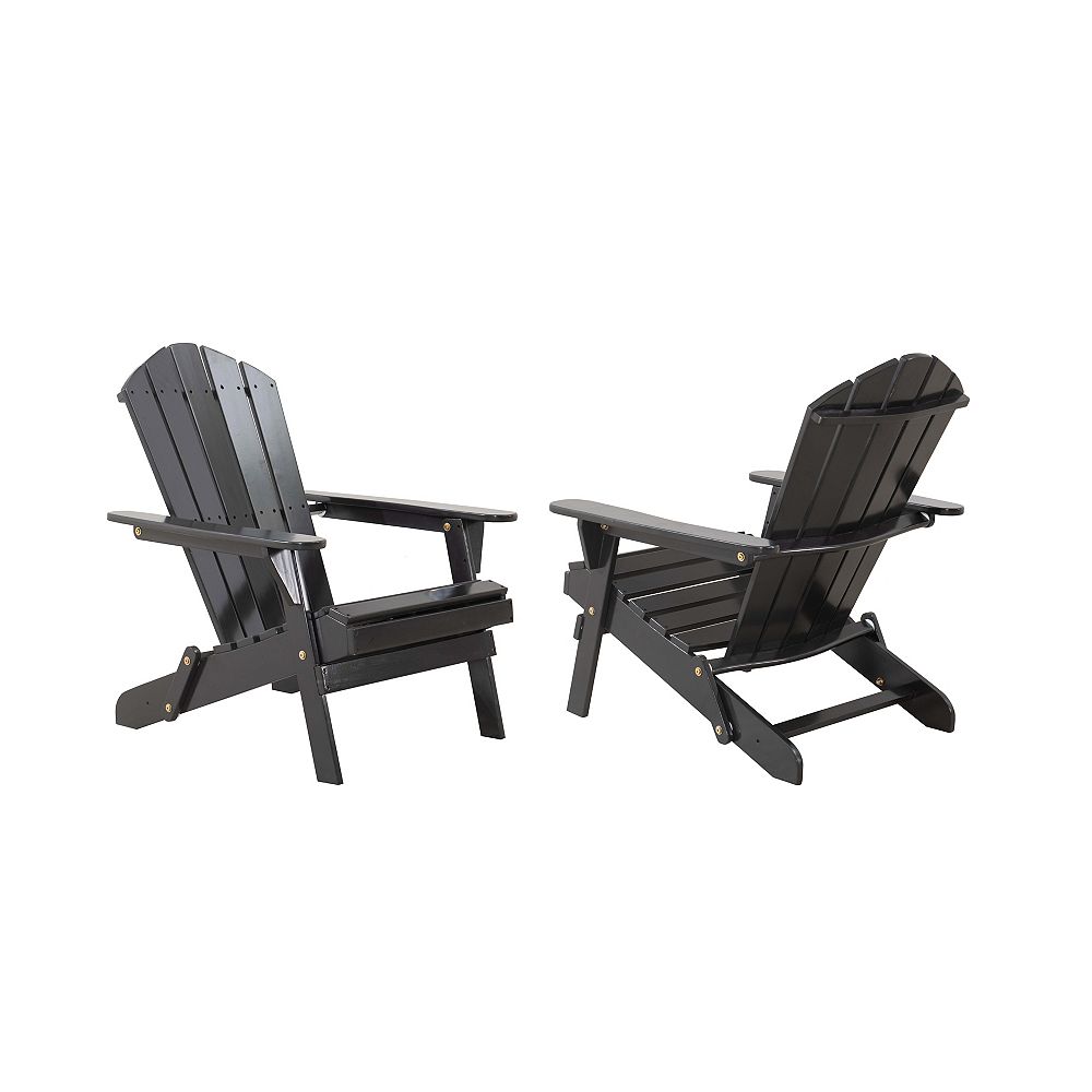 Black Folding Wood Adirondack Chair, Wooden Adirondack Chairs Canada