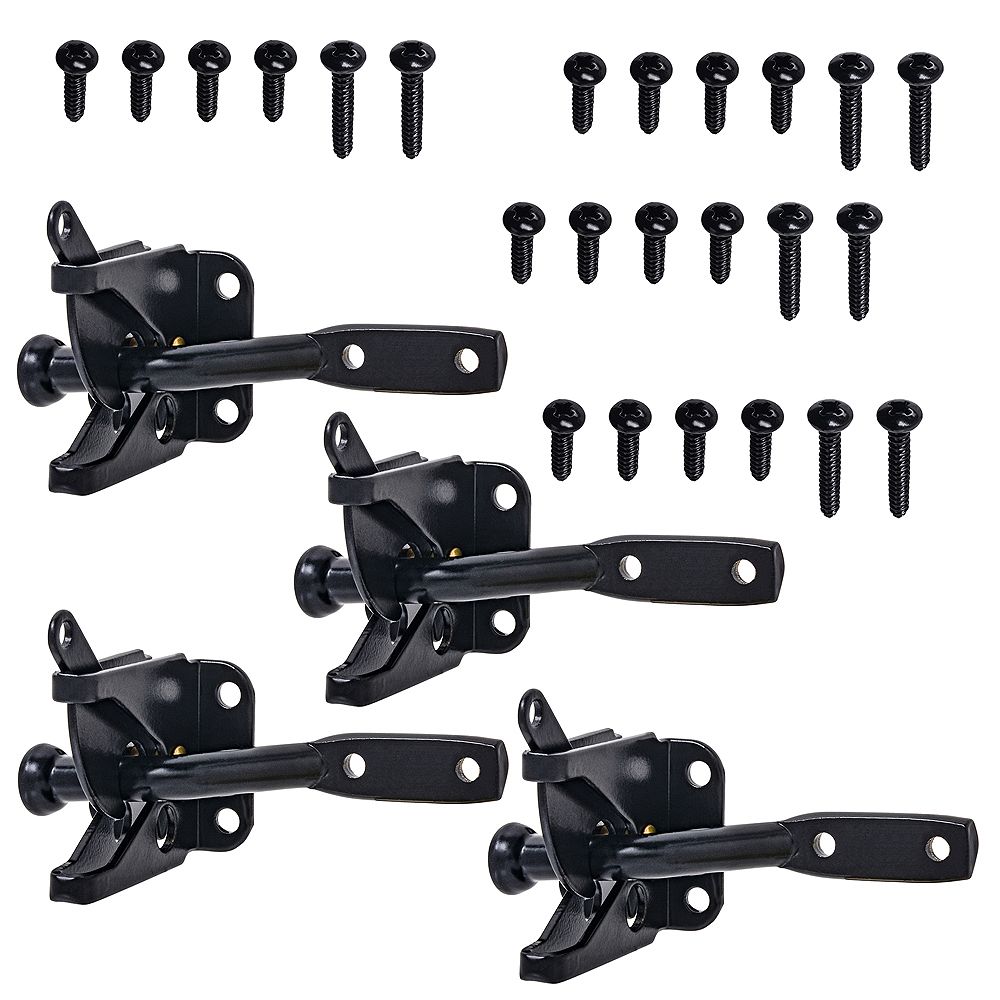 EVERBILT Everbilt Gate Latch, Black, 4pc The Home Depot Canada