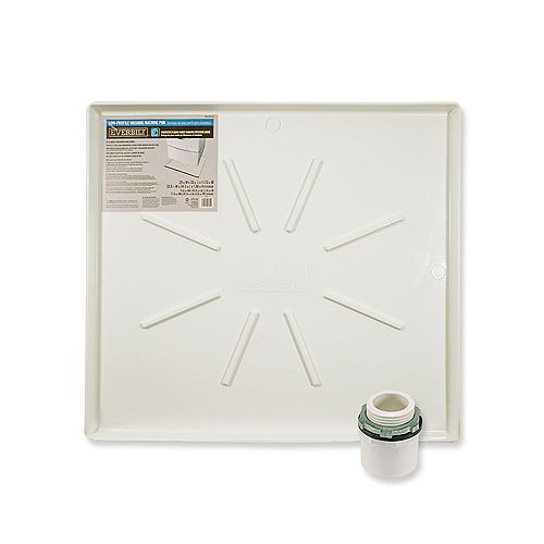 29 in. x 33 in. Low Profile Washing Machine Drain Pan in White