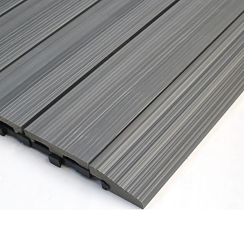 1/6 ft. x 1 ft. Quick Deck Composite Deck Tile Straight Trim in Westminster Gray (4-Pieces/Box)