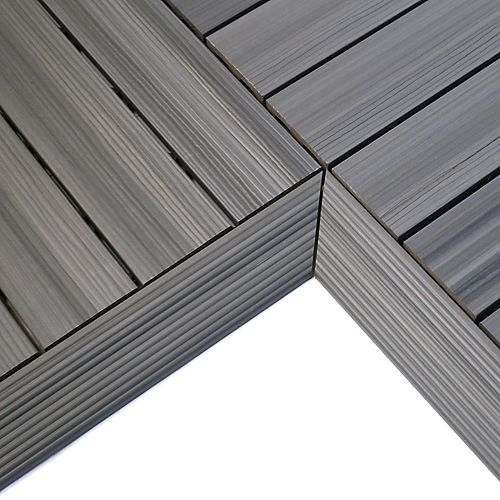 1/6 ft. x 1 ft. Quick Deck Composite Deck Tile Inside Corner Trim in Westminster Gray (2-Pieces/Box)