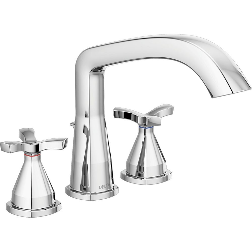 Delta Stryke Three Hole Roman Tub Trim in Chrome (Valve Sold Separately