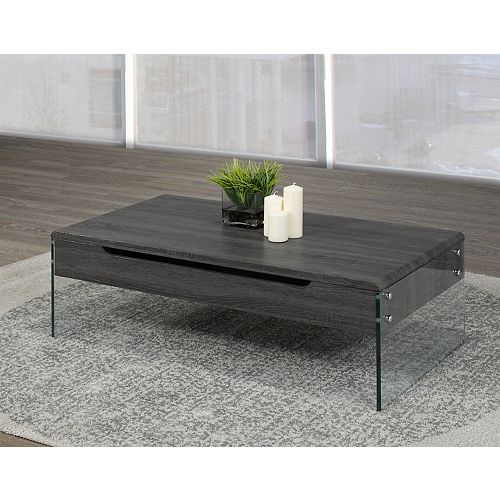 Coffee Table with Lift Top & Storage, Grey