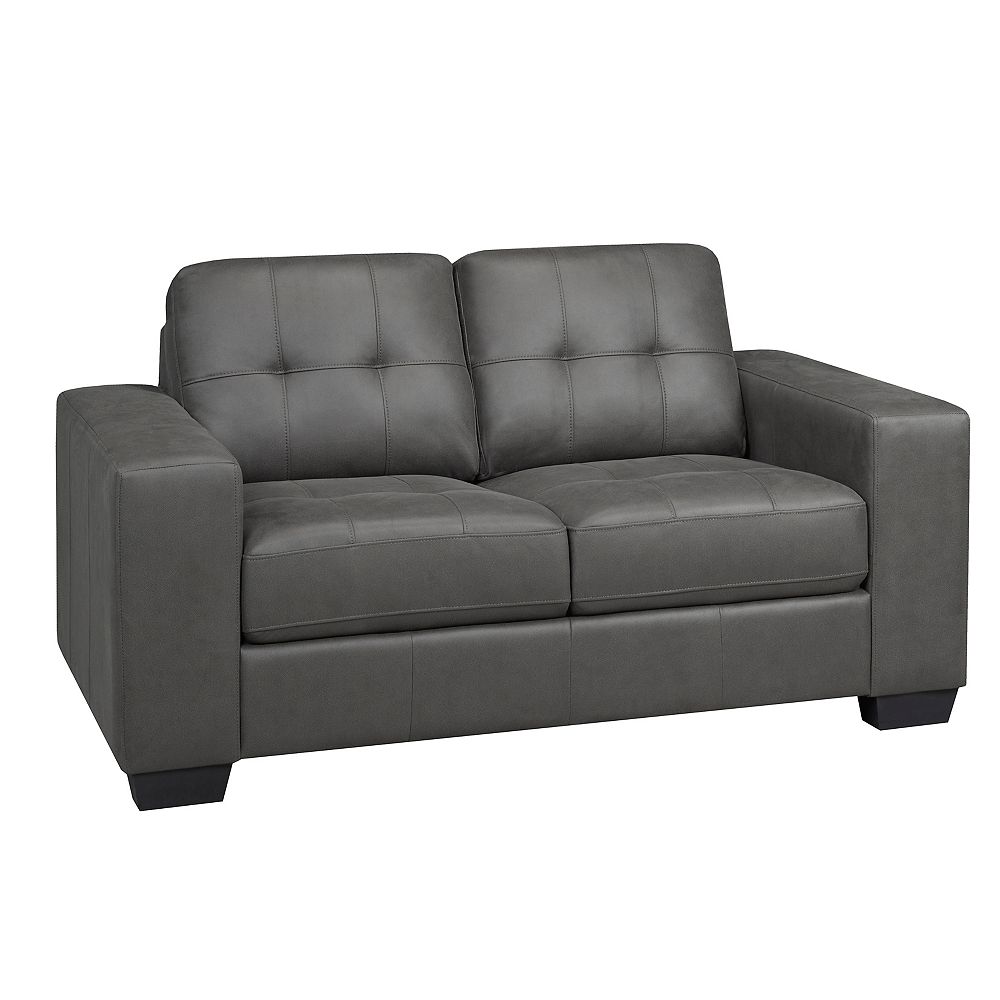Brassex Inc. Skylar Tufted Love Seat , Grey The Home Depot Canada