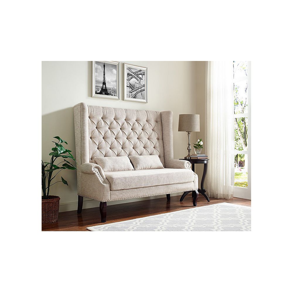 Brassex Inc. Tufted Accent Love Seat, Beige The Home Depot Canada