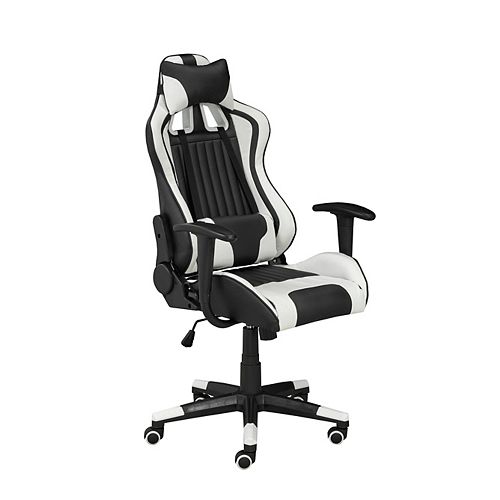 Avion Gaming Chair with Tilt & Recline, Black/White