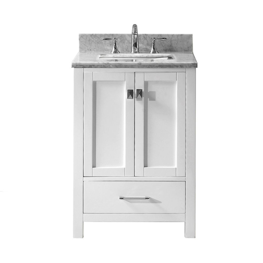 Virtu USA Caroline Avenue 24inch Single Vanity in White