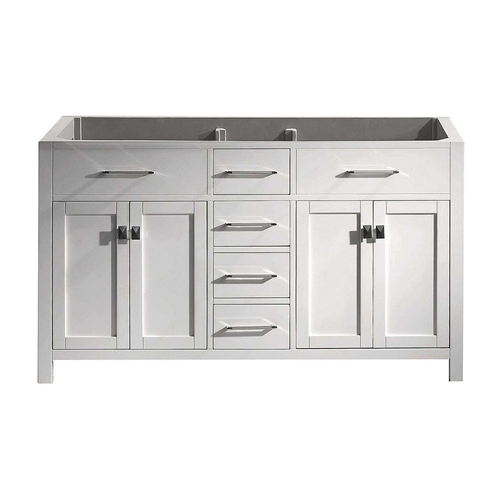 Virtu USA Caroline 60-inch Double Cabinet Only in White | The Home
