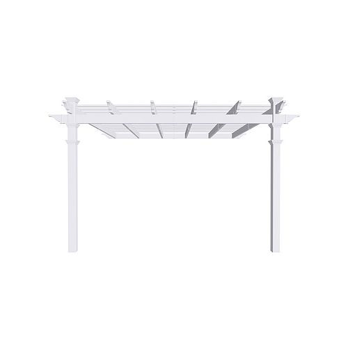 Vita Vita 144"L x 146"W x 105.75"H Vinyl Freemont Attached Pergola White VA42044