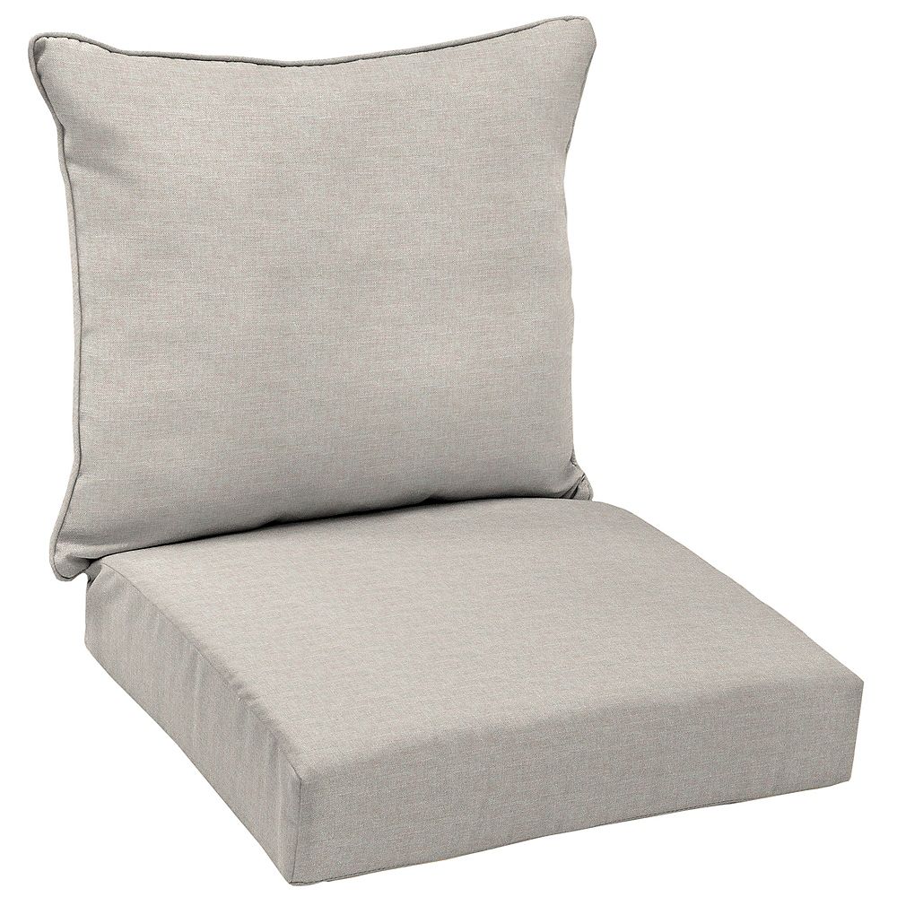 Hampton Bay Cushionguard Biscuit Outdoor 2 Piece Deep Seating Lounge Chair Cushion The Home Depot Canada