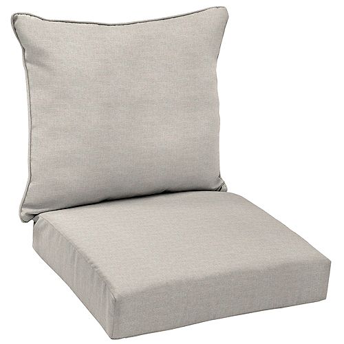 CushionGuard Biscuit Outdoor 2-Piece Deep Seating Lounge Chair Cushion