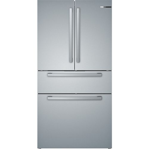 800 Series 36-inch 20.5 cu.ft. Smart 4-Door French Door Refrigerator with Home Connect in Stainless Steel - ENERGY STAR®