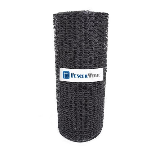 Fencer Wire 1.5 inch x 3 ft. x 150 ft. 16-Gauge Black PVC Coated Poultry Netting