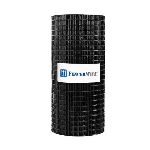 14-Gauge Black PVC Coated Welded Wire Fence with Mesh Size 1 inch x 1 inch (Multiple Heights/Lengths)