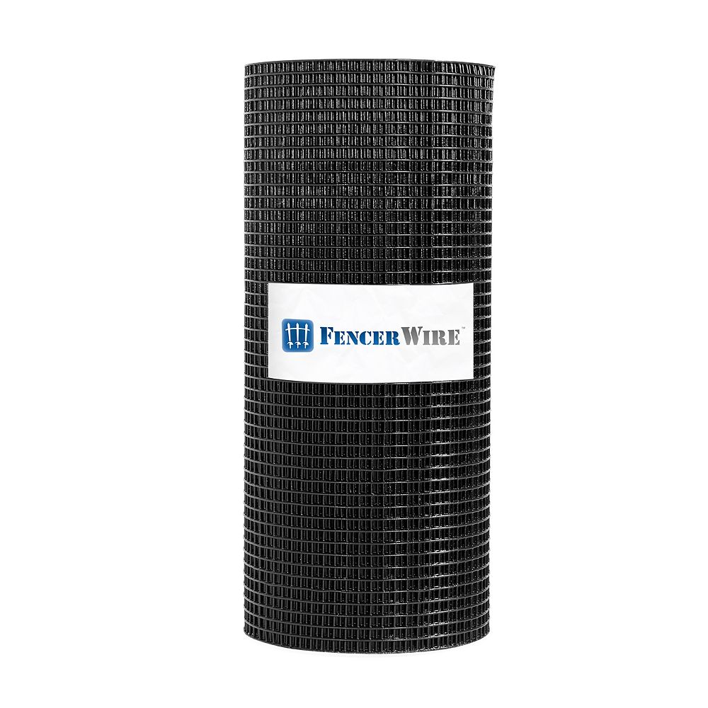 Fencer Wire 2 ft. x 50 ft. 16-Gauge Black PVC Coated Welded Wire Fence