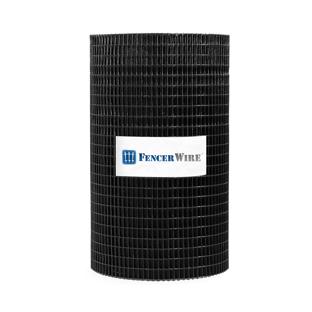 Fencer Wire 3 Ft X 50 Ft 16 Gauge Black Pvc Coated Welded Wire Fence With Mesh Size 1 2 The Home Depot Canada