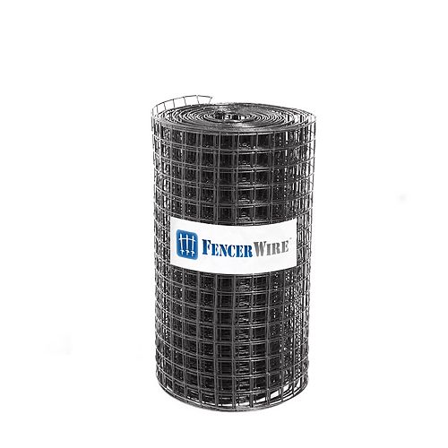 16-Gauge Black PVC Coated Welded Wire Fence with Mesh Size 1.5 inch x 1.5 inch (Multiple Heights/Lengths)