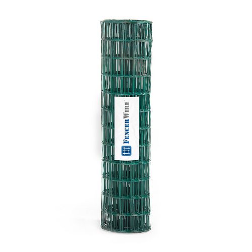 16-Gauge Green PVC Coated Welded Wire Fence with Mesh Size 3 inch x 2 inch (Multiple Heights/Lengths)