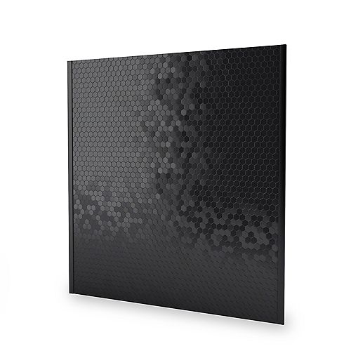 Hexagonia Black Stainless 29.6-inch x 30.5-inch x 5 mm Metal Self-Adhesive Mosaic Range Backsplash Tile