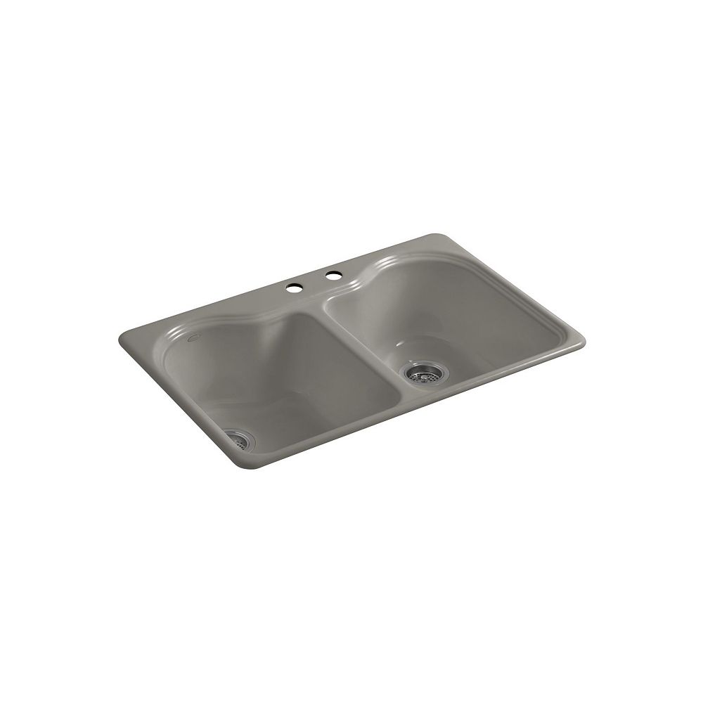 KOHLER TopMount DoubleEqual Kitchen Sink, Cashmere The Home Depot
