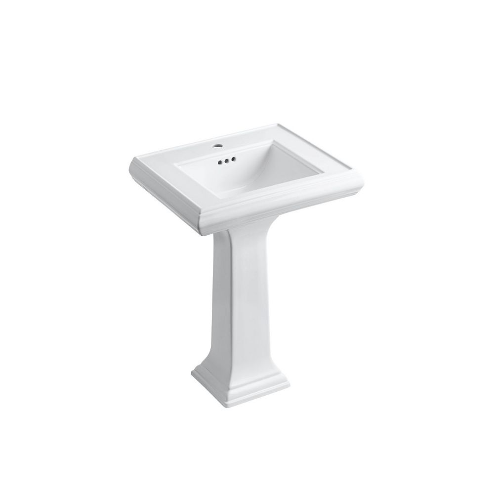 Kohler Classic 24 Pedestal Bathroom Sink With Single Faucet Hole The Home Depot Canada