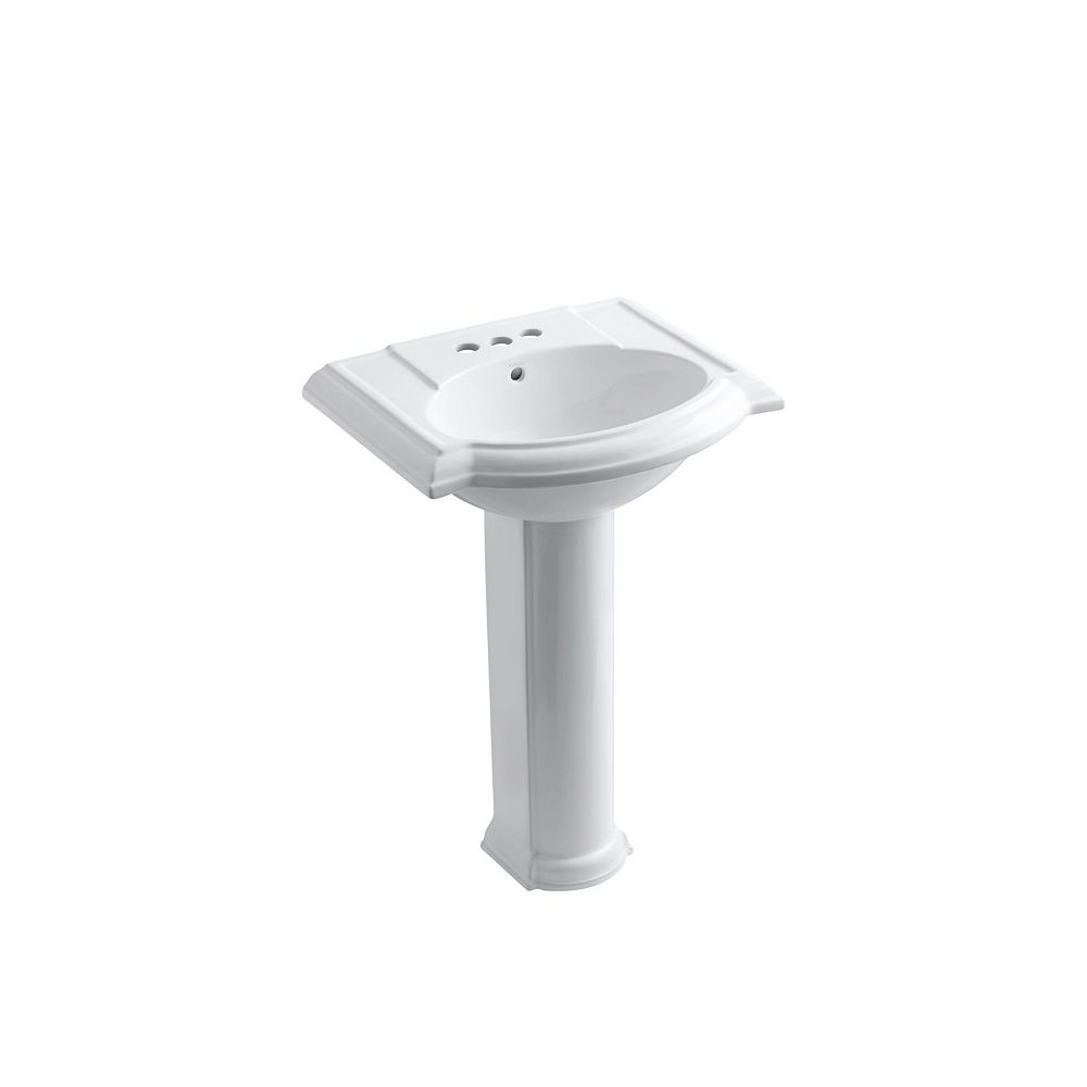 KOHLER 24" Pedestal Bathroom Sink With 4" Centerset Faucet Holes The