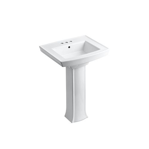 Pedestal Bathroom Sink With 4" Centerset Faucet Holes