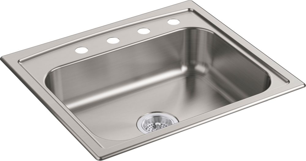 KOHLER 25 X 22 X 6 Top Mount Single Bowl Kitchen Sink The Home   P 1001470239 