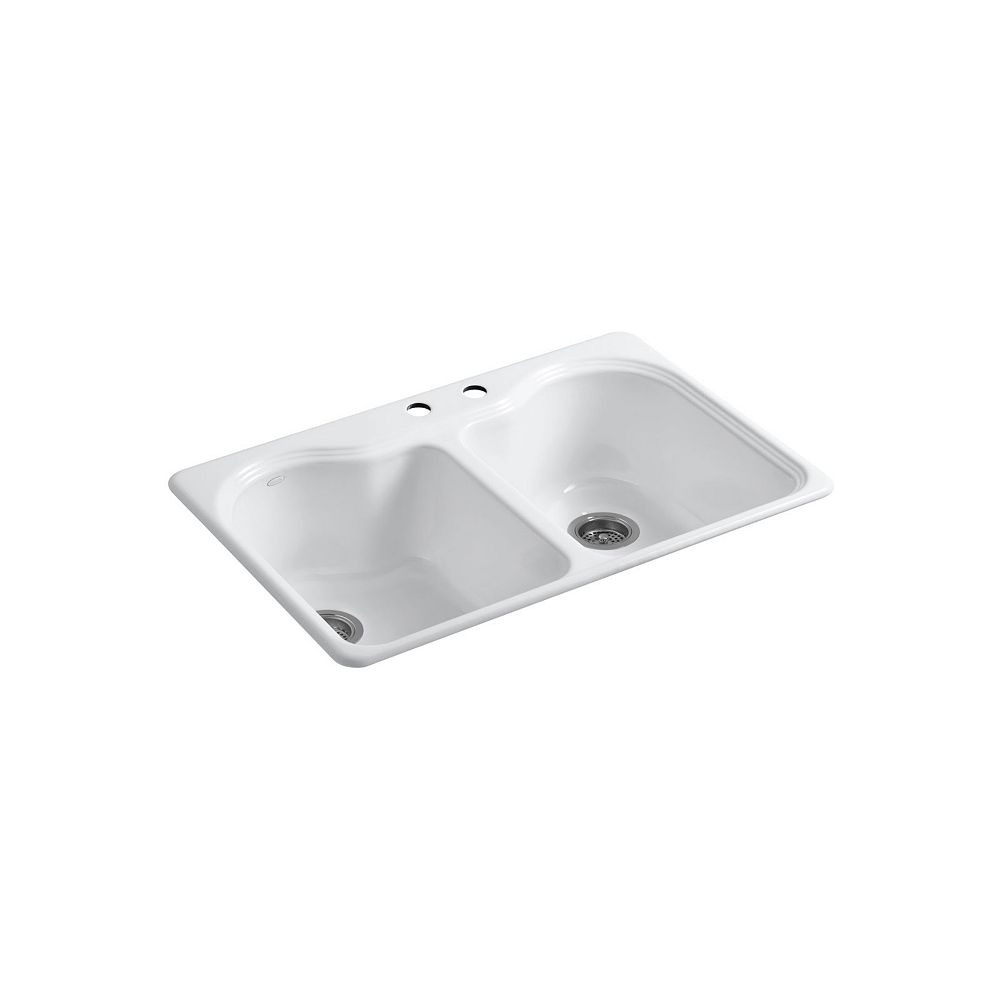 KOHLER TopMount DoubleEqual Kitchen Sink In White The Home Depot Canada