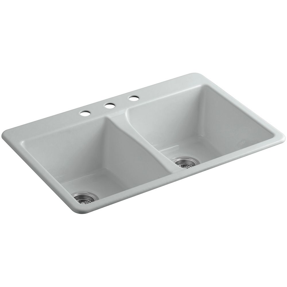 KOHLER 33" X 22" X 95/8" TopMount DoubleEqual Bowl Kitchen Sink In