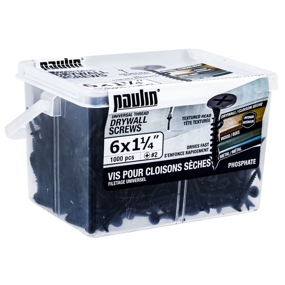 Paulin 6 X 11/4inch Drywall Screws Universal Thread (1000 pcs) The Home Depot Canada