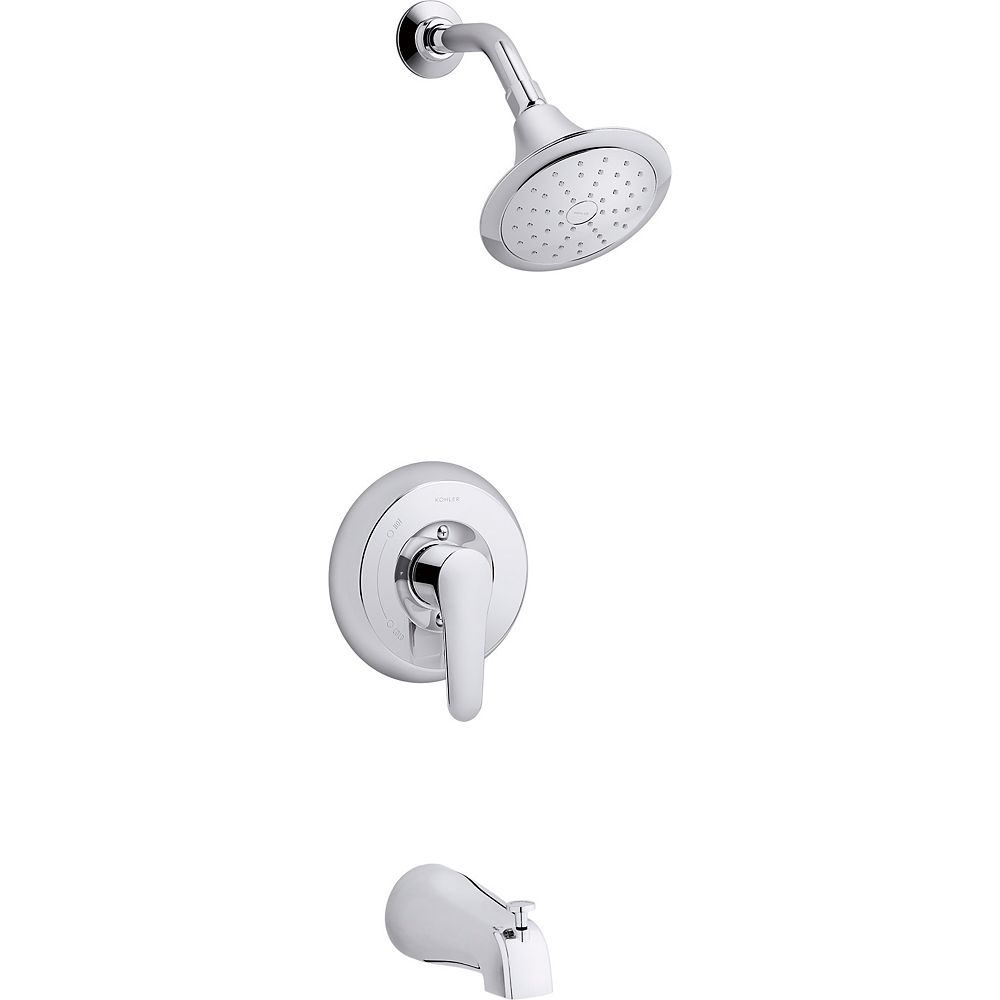 KOHLER Rite-Temp Bath And Shower Trim Set In Polished Chrome | The Home ...