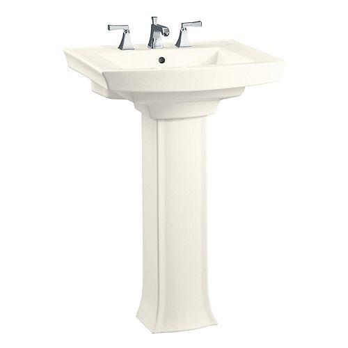 35-inch H Biscuit Vitreous China Pedestal Sink