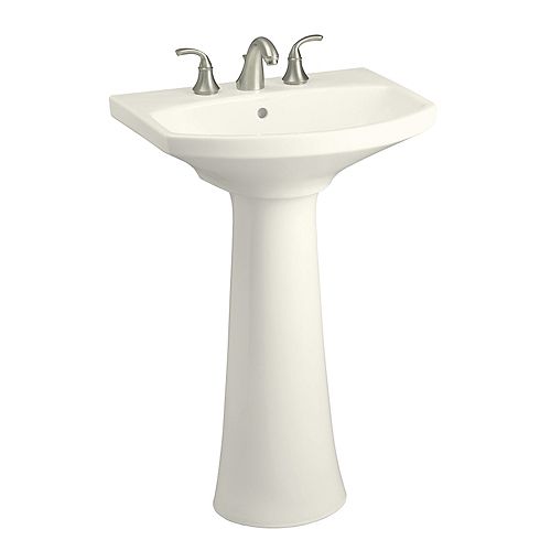 34.5-inch H Biscuit Vitreous China Pedestal Sink