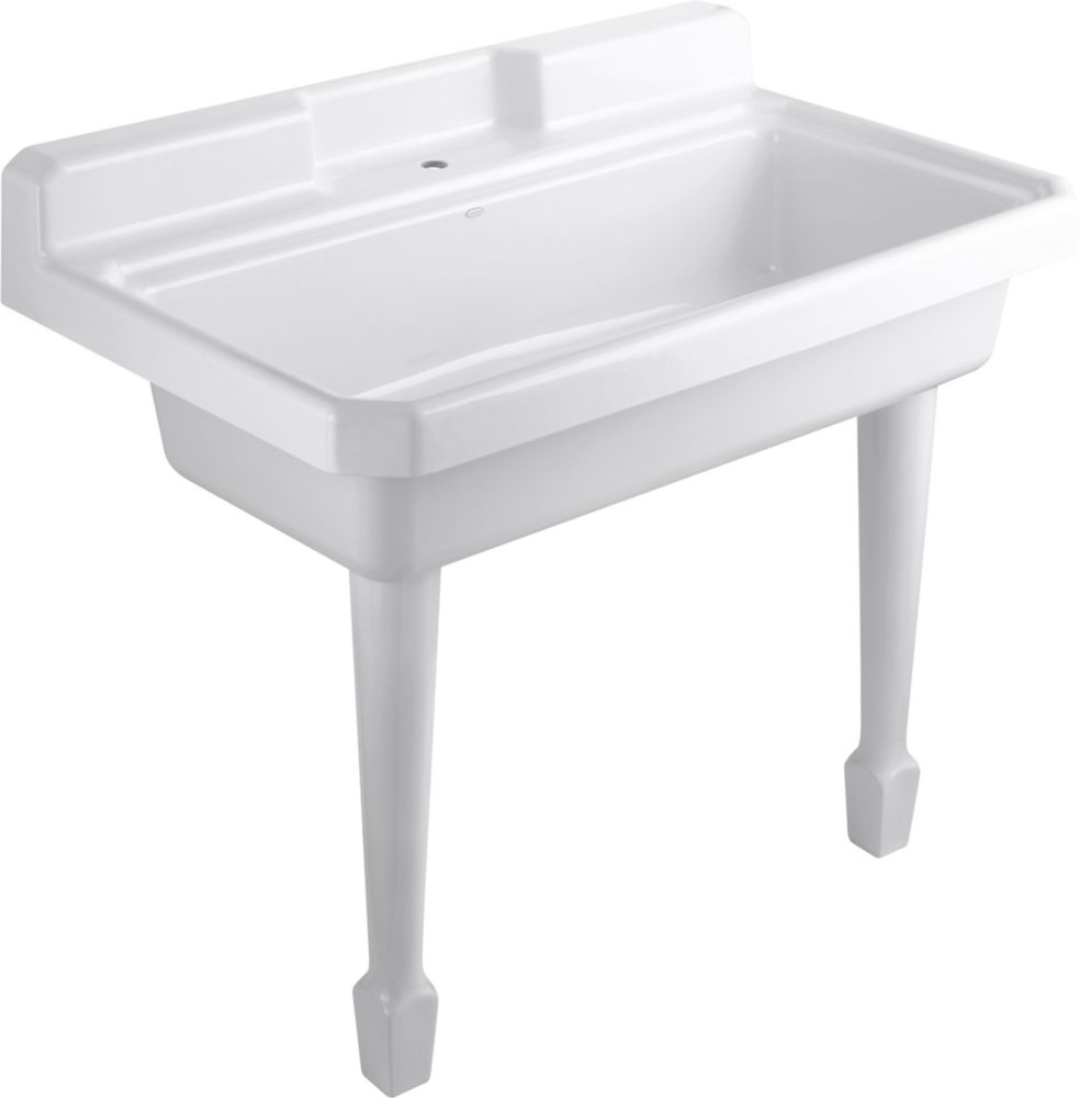 KOHLER 28 Inch X 48 Inch White Wall Mount Cast Iron Laundry Utility   P 1001471389 