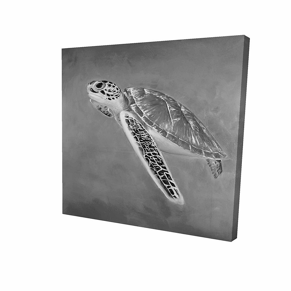 BEGIN EDITION INTERNATIONAL INC. Grayscale sea turtle Printed On Canvas ...