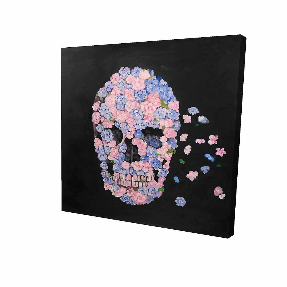BEGIN EDITION INTERNATIONAL INC. Flower skull Printed On Canvas Wrapped