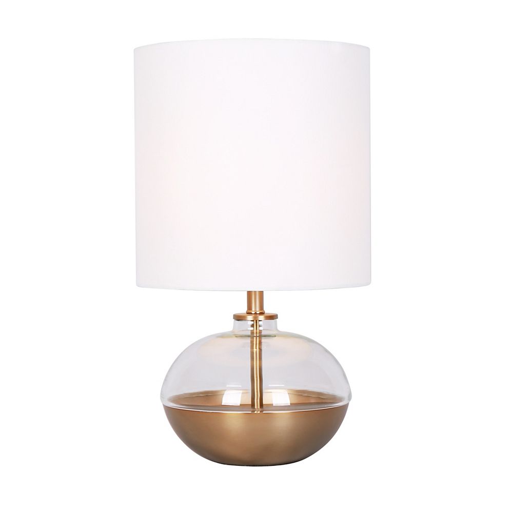 Clear Glass Short Base Table Lamp, Clear Glass Base Table Lamps
