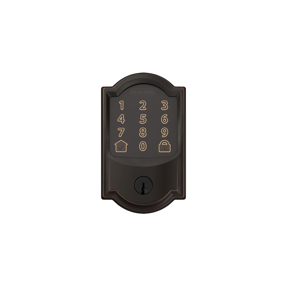 Schlage Encode Aged Bronze Electronic Smart WiFi Deadbolt Lock with ...