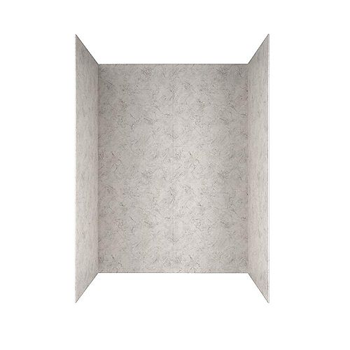 American Standard Passage 32-inch x 60-inch x 72-inch 4-Piece Glue-Up Alcove Shower Wall in Platinum Marble