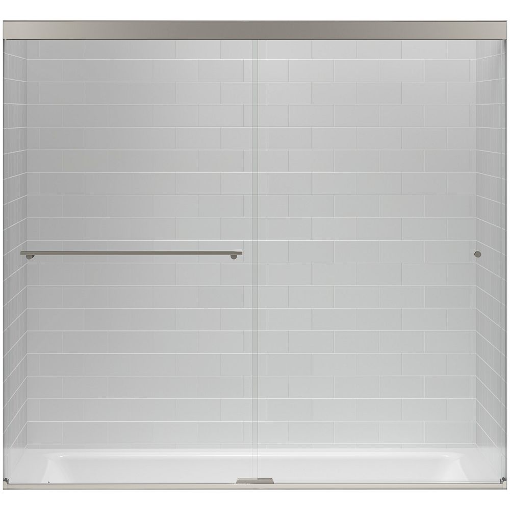KOHLER Sliding bath door with 5/16" thick Crystal Clear glass in