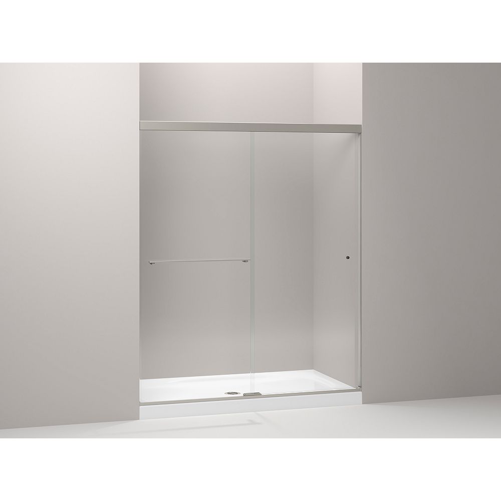 KOHLER Sliding shower door with 1/4" thick Crystal Clear glass in