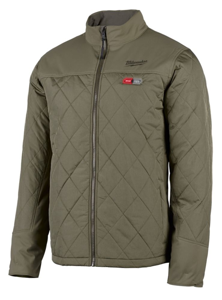 mens green quilted jacket