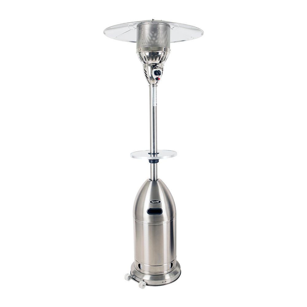 Dyna Glo Dyna Glo Premium Stainless Steel Patio Heater And Stainless Steel Table For Patio The Home Depot Canada