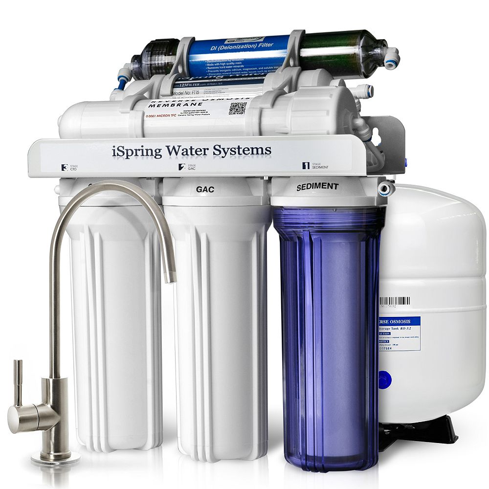 iSpring Système de filtration d'eau par osmose RCC7D 75 GPD avec filtre