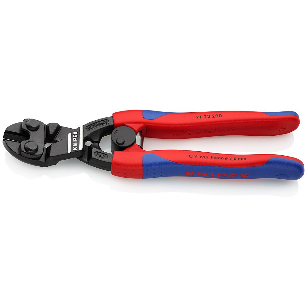 Knipex 8 inch Angled High Leverage Cobolt Comfort Grip Cutting Pliers